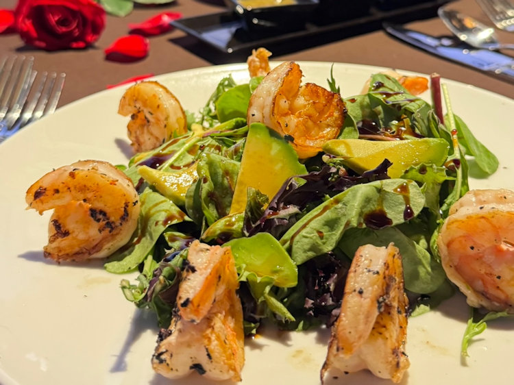 Villa Lala shrimp dinner